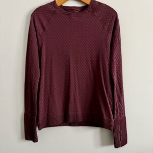 Lululemon Texture Play Burgundy Crew Sweater